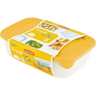 Curver KOMPLET Zestaw pojemników FRESH&GO 3SZT. ŻÓŁTY (182602) - Pojemniki kuchenne - miniaturka - grafika 2