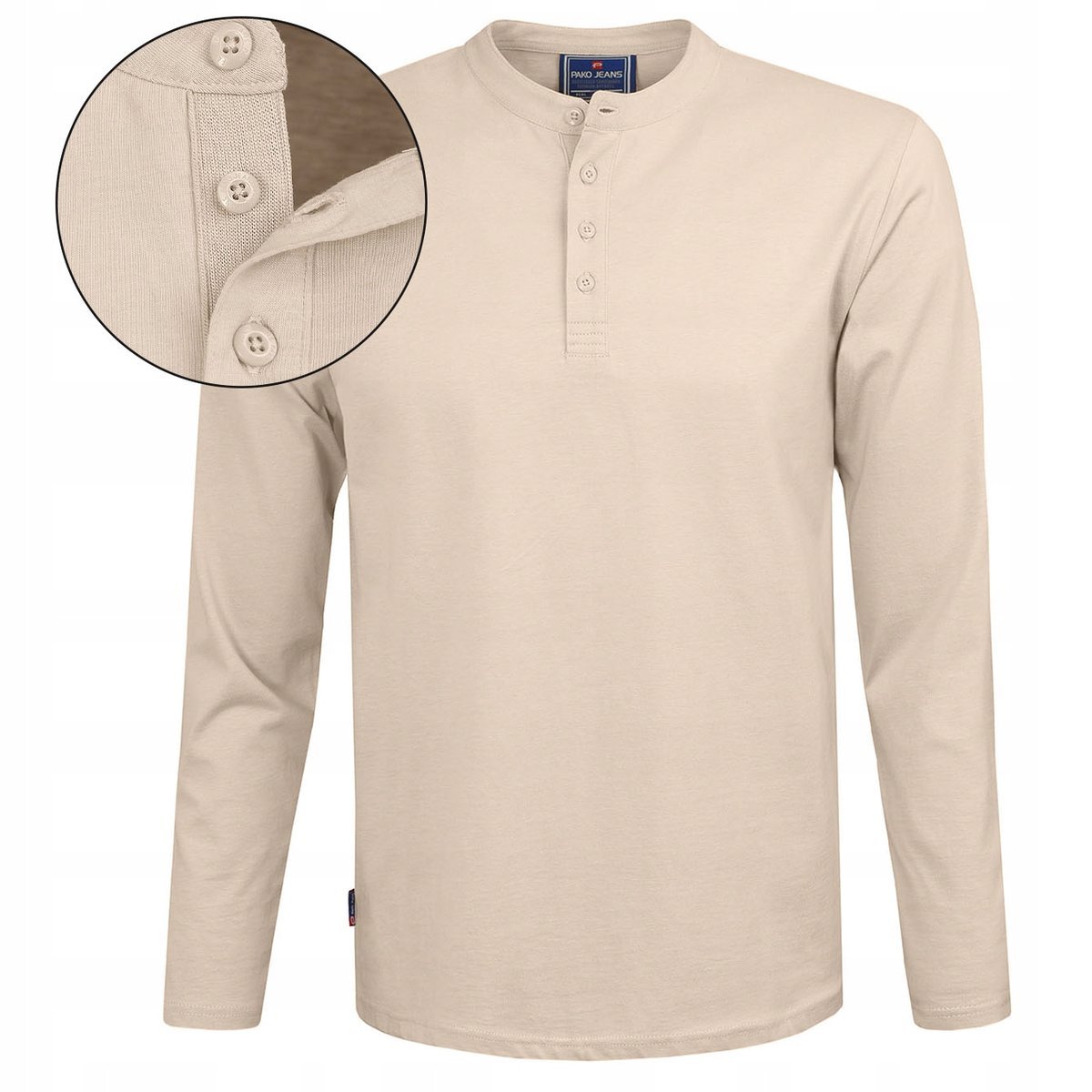 LONGSLEEVE męski koszulka z długim rękawem bawełniana MATRIX beżowa L