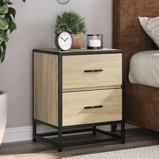 vidaXL Szafka nocna dąb sonoma 40x31x50 cm materiał drewnopochodny - Szafki nocne - miniaturka - grafika 1