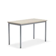 Meble do szkół i przedszkoli - Biurko SONITUS PLUS, 1200x600x720 mm, HPL popielaty, redukcja hałasu, szary aluminium - miniaturka - grafika 1