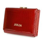 Portfele - Czerwony Julia Rosso damski portfel skórzany mały RFID czerwony - miniaturka - grafika 1