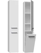 Szafki łazienkowe - SZAFKA ŁAZIENKOWA REGAŁ SŁUPEK KOSZ NEL IV BIAŁY MAT - miniaturka - grafika 1