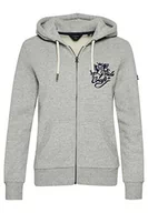 Bluzy damskie - Superdry Damska bluza z zamkiem błyskawicznym, Athletic Grey Marl, 34 - miniaturka - grafika 1