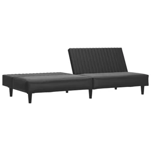 2-osobowa sofa, czarna, sztuczna skóra - Sofy i kanapy - miniaturka - grafika 5
