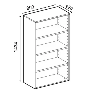 Szafa biurowa kombinowana PRIMO GRAY, drzwi przesuwne na 2 poziomach, 1434 x 800 x 420 mm, szary/wiśnia - Szafy biurowe - miniaturka - grafika 2
