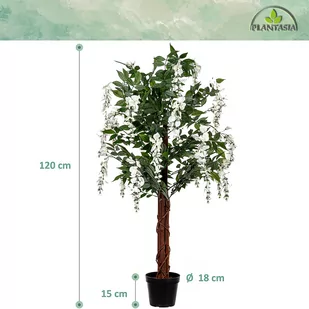 SZTUCZNE DRZEWO WISTERIA GLICYNIA BIAŁA 120 CM - Sztuczne drzewka - miniaturka - grafika 3