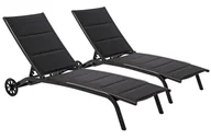 Leżaki ogrodowe - Zestaw leżaków ogrodowych aluminiowych Ibiza Black / Black - miniaturka - grafika 1