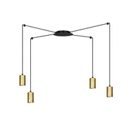 Lampy sufitowe - Emibig TRAKER 4 BL/GOLD 526/4 lampa wisząca 4x30W/GU10 IP20 526/4 - miniaturka - grafika 1
