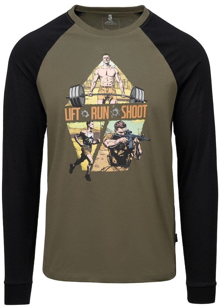 Helikon-Tex T-shirt Long sleeve Lift, Run, Shoot - Olive Gre