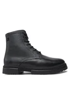 Botki męskie - Tommy Hilfiger Kozaki Comfort Tl Texture Lth Boot FM0FM05182 Czarny - miniaturka - grafika 1