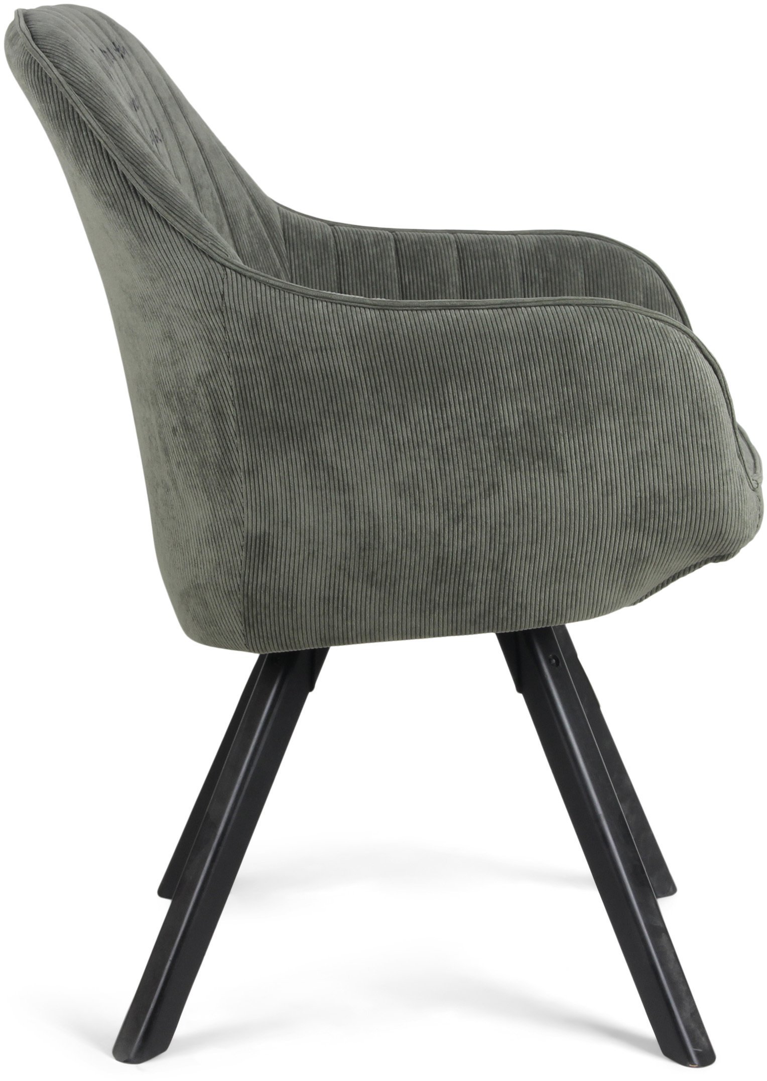 BAGO DINING CHAIR MOSS GREEN/WOOD LEGS