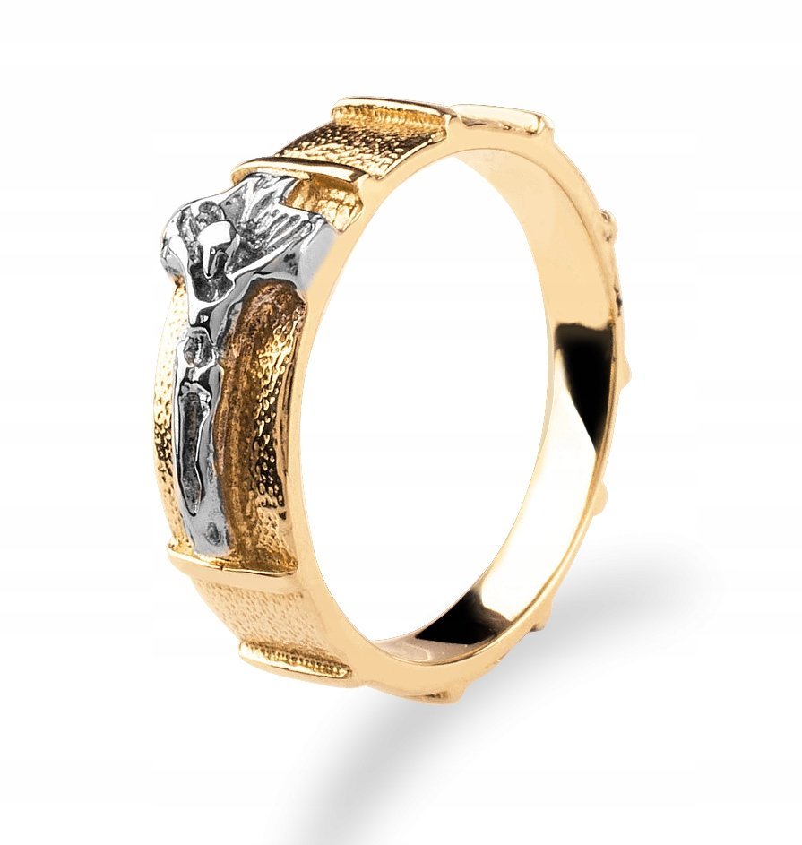 PIĘKNY ZŁOTY PIERŚCIONEK RÓŻANIEC 333