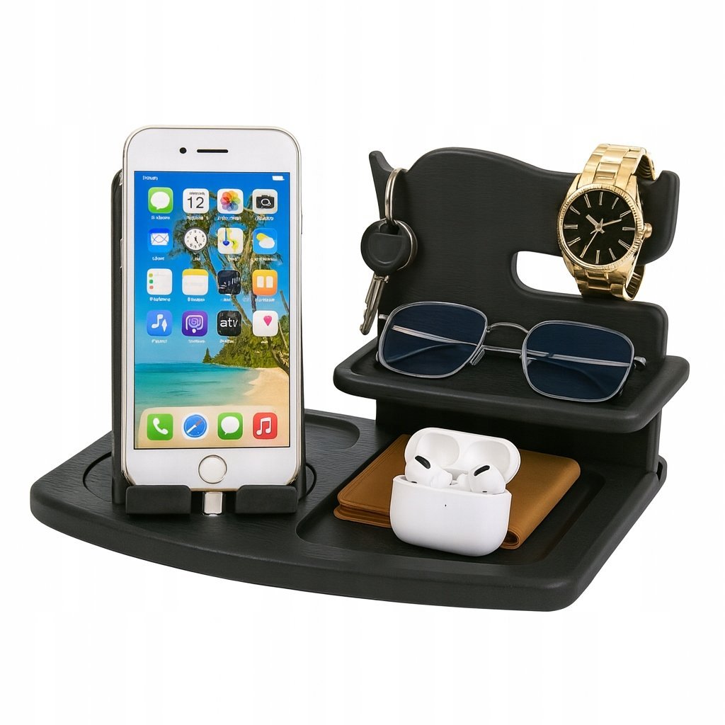 DREWNIANY STOJAK NA AKCESORIA ORGANIZER TACA WYSTAWOWA - PIĘKNY PREZENT