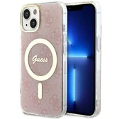 Etui i futerały do telefonów - Guess GUHMP14SH4STP iPhone 14 6.1" różowy/pink hardcase 4G MagSafe - miniaturka - grafika 1