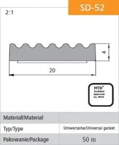 USZCZELKA SAMOPRZYLEPNA CZARNA SD-52/4-0 DGP 20*4 MB - Uszczelki - miniaturka - grafika 1