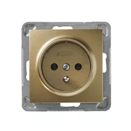 Gniazdka elektryczne - LEDart pojedyncze z uziemieniem złoty metalik GP-1YZ/m/28 Impresja Ospel - miniaturka - grafika 1