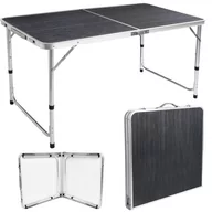 Meble turystyczne - Stolik turystyczny TRIP składany 120x60 cm black wood - miniaturka - grafika 1