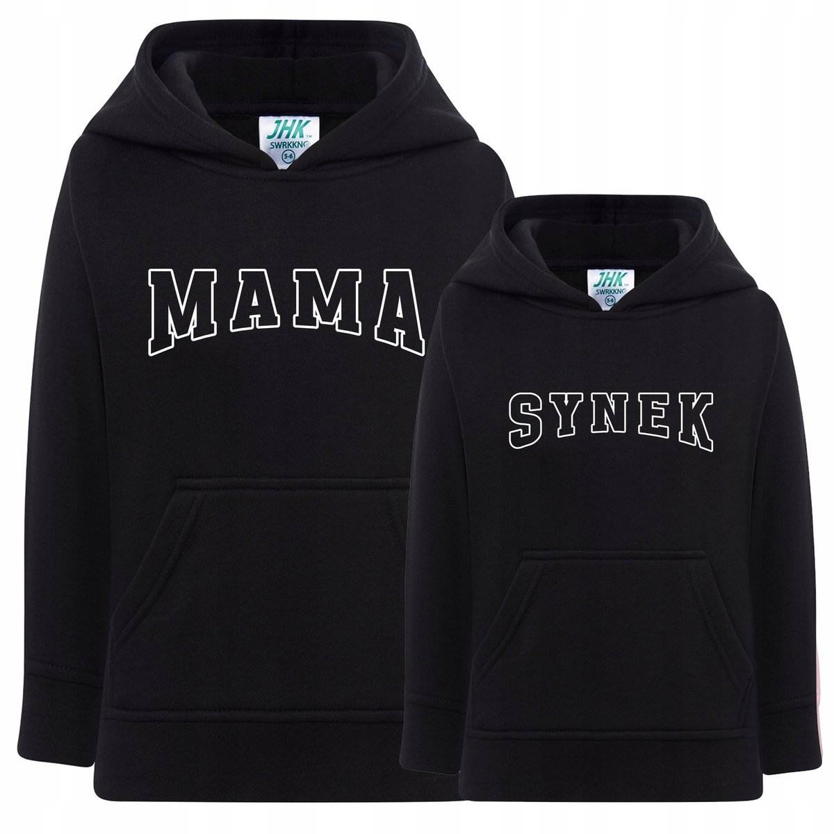 KOMPLET BLUZ Z KAPTUREM DLA MAMY I DZIECKA SYNA