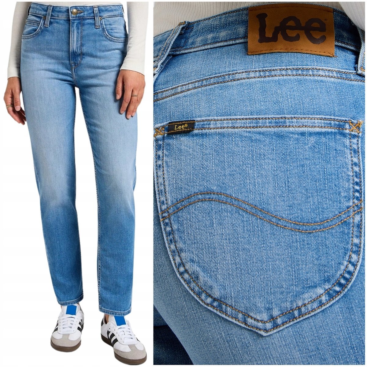Lee CAROL Meant To Be wysokie proste damskie spodnie jeansowe 7/8 W26 L33