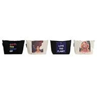 Pokrowce na ubrania - Neceser DKD Home Decor Płótno Czarne Biały Wielokolorowe Nowoczesne (31 x 8 x 21 cm) (4 szt.) - miniaturka - grafika 1