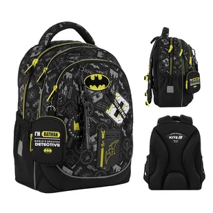 PLECAK SZKOLNY DLA CHŁOPCA CZARNY DC BATMAN KITE - Plecaki szkolne i tornistry - miniaturka - grafika 1
