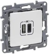 Gniazdka elektryczne - Legrand Gniazdo podwójne USB Niloe Selection 762497 typ A+C 3 A perła - miniaturka - grafika 1