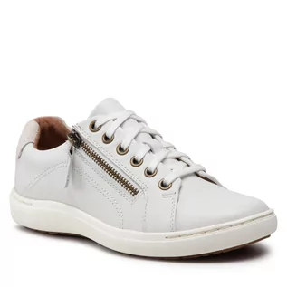 Sneakersy damskie - CLARKS Sneakersy Nalle Lace 261650014 White Leather - grafika 1