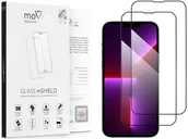 Szkła hartowane na telefon - 2 szt. | moVear 2.5D MAX - Szkło hartowane do Apple iPhone 13 Pro Max (6.7") na Cały Ekran | Do Etui, fullGlue, 9H - miniaturka - grafika 1