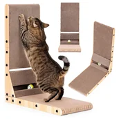 Drapaki dla kotów - Petsi Drapak tekturowy dla kota narożny kartonowy legowisko z zabawką - miniaturka - grafika 1