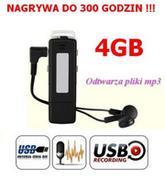 Podsłuchy - Mobilny Mikro-Dyktafon / Podsłuch Narywający Dźwięk, Ukryty w Pendrive 4GB/300h + Słuchawki + MP3... - miniaturka - grafika 1