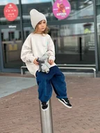 Spodnie i spodenki dla chłopców - Baggy sztruksowe oversize navy blue - miniaturka - grafika 1
