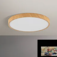 Lampy sufitowe - ORION Lampa sufitowa LED Bully drewniany wygląd, Ø 28 cm - miniaturka - grafika 1
