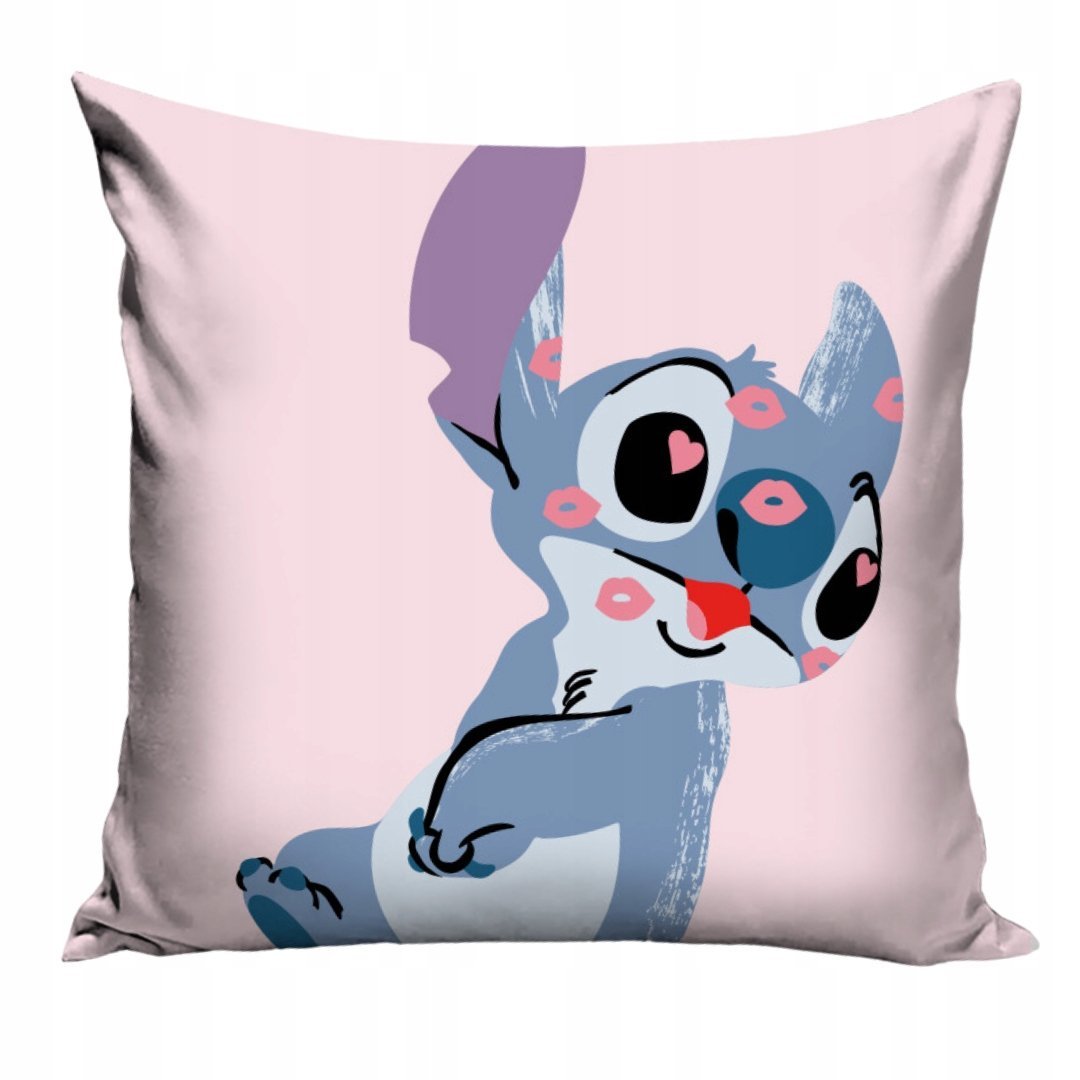 Poszewka Lilo i Stitch Licencyjna Różowa z Motywem Stitch i Angel