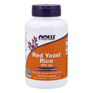 Now Foods Foods FOODS Red Yeast Rice 600mg 120 kaps. NW5741 - Witaminy i minerały - miniaturka - grafika 1