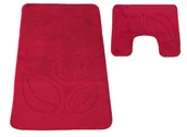 Dywaniki łazienkowe - Nowoczesny czerwony komplet chodników do łazienki W7-G80 - miniaturka - grafika 1