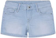 Spodenki damskie - Pepe Jeans Foxtail Szorty Dziewczęce, Niebieski (Denim-pe0), 12 lat - miniaturka - grafika 1