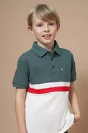 Koszulki dla chłopców - Mayoral polo bawełniane dziecięce kolor zielony wzorzysty - miniaturka - grafika 1