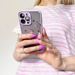 Design Case etui do iPhone 12 Pro Max pokrowiec w kwiaty jasnoniebieski - Etui i futerały do telefonów - miniaturka - grafika 4