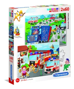 Clementoni Puzzle 2 x 60 elementów Super Kolor - Rescue Heroes - Puzzle - miniaturka - grafika 1