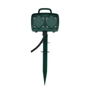 Gniazda Ogrodowe V-TAC 4 Gniazda 3m, Szpilka do wbijania, IP44 Schuko VT-1114-3 - Lampy ogrodowe - miniaturka - grafika 1