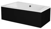 Wanny - Czarno-biała wanna narożna z obudową 150 cm Lewa Infinity Besco - miniaturka - grafika 1