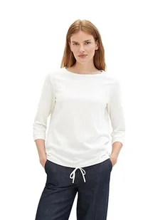 TOM TAILOR Damska koszulka z rękawem 3/4, 10315-Whisper White, XL - Koszulki i topy damskie - miniaturka - grafika 1
