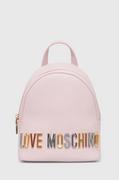 Plecaki - Love Moschino plecak damski kolor różowy mały z aplikacją - miniaturka - grafika 1