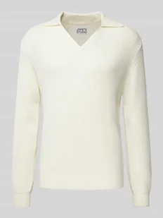 Sweter z dzianiny z dekoltem w serek - Swetry męskie - miniaturka - grafika 1