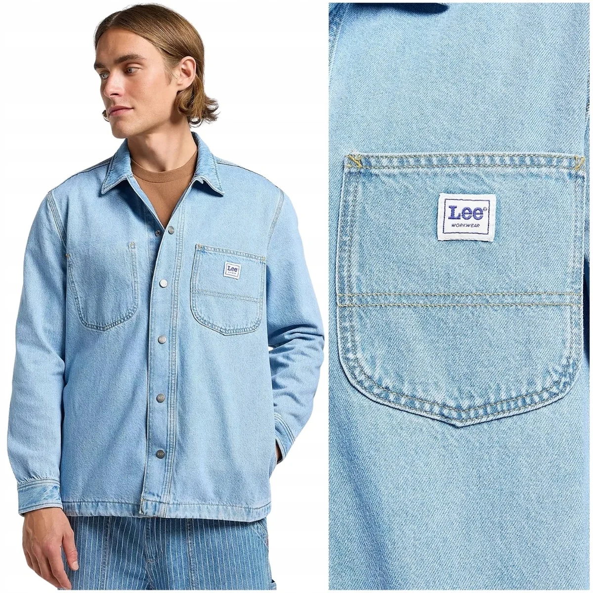 Lee Rlx Workwear Overshirt Skyline luźna jeansowa kurtka koszula katana XS