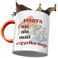 Kubki - Kubek Pomarańczowy Dla Marty Żony Koleżanki z Nadrukiem ze Zdjęciem + Opakowanie na prezent (wzór 04) - miniaturka - grafika 1