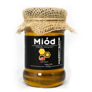MIÓD LIPOWY 400 g MALINOWY BARTNIK - Miód - miniaturka - grafika 1