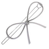 Ozdoby do włosów - Spinka Wsuwka Srebrna do Włosów Ozdobna Kokarda Metalowa Lekka i Wytrzymała - miniaturka - grafika 1