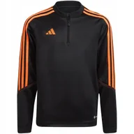 Bluzy damskie - Bluza dla dzieci adidas Tiro 23 Club Training Top czarno-pomarańczowa HZ018 - miniaturka - grafika 1