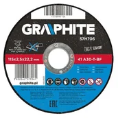 Materiały ścierne - Graphite Tarcza tnąca do metalu 115x2,5x22mm 57H706 - miniaturka - grafika 1